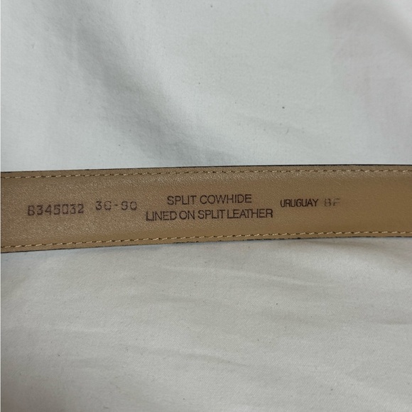 Men's Belt Split Cowhide Lined on Split Leather Black Size 36 - Picture 4 of 5